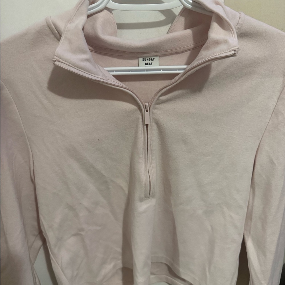 Sunday Best Soft Pink Half-Zip Sweatshirt